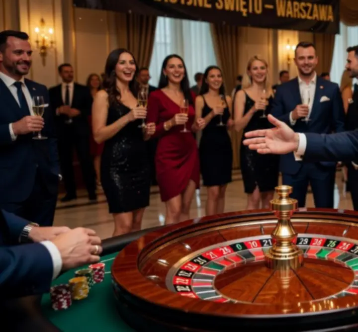Stanowisko ruletki eventowej przygotowane na prywatną uroczystość